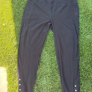 Black Leggings with Button Detail